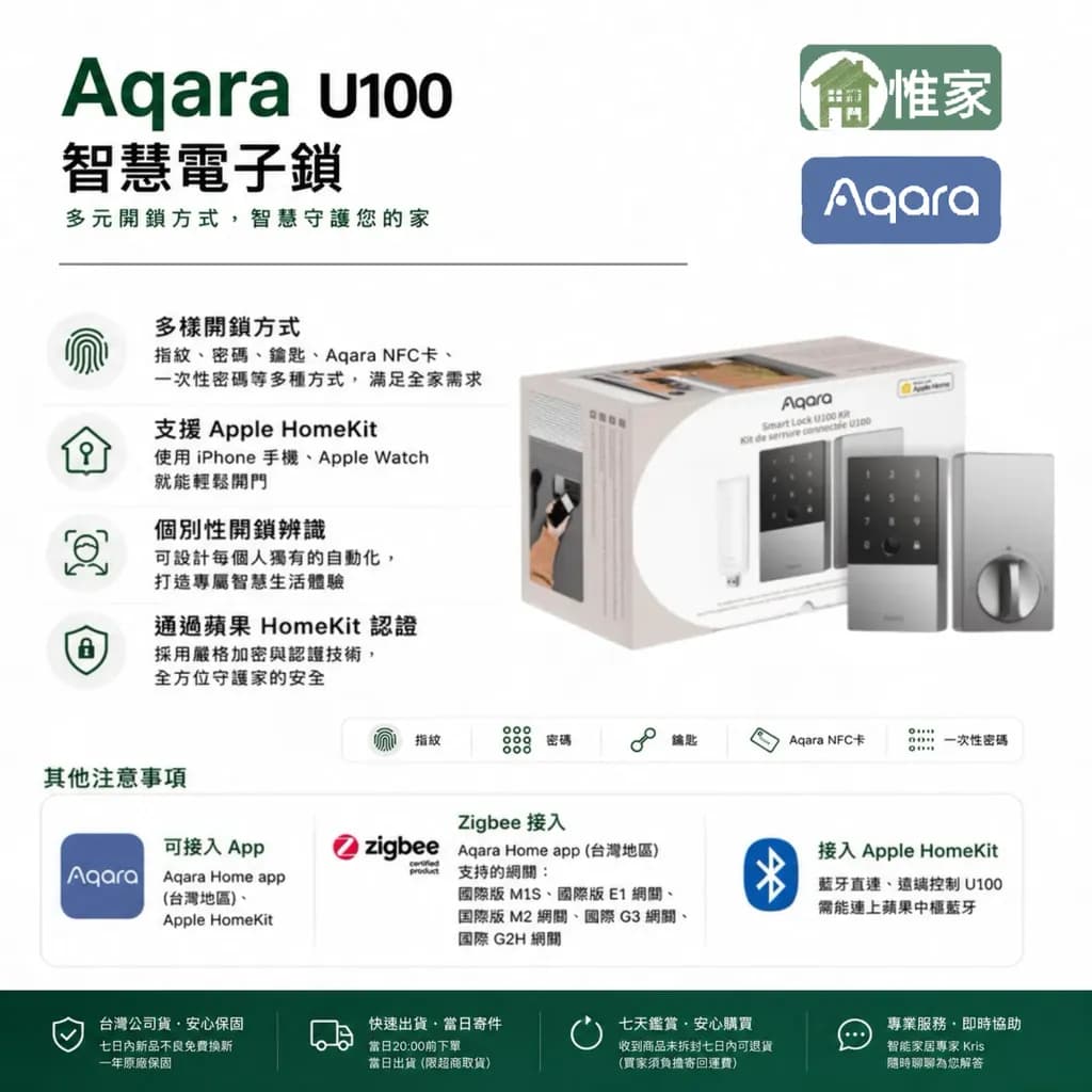 Aqara U100門鎖
