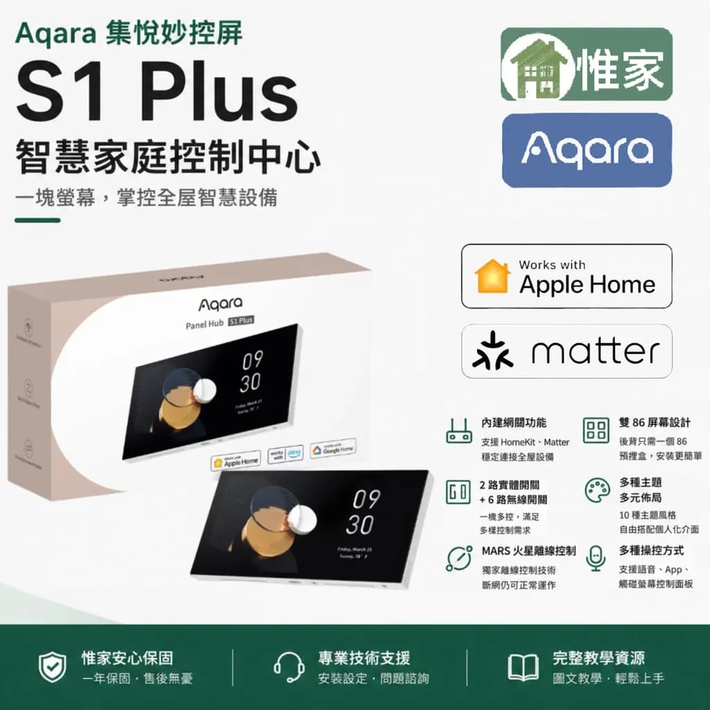 Aqara 集悅妙控屏S1 Plus 遠山灰 陸版